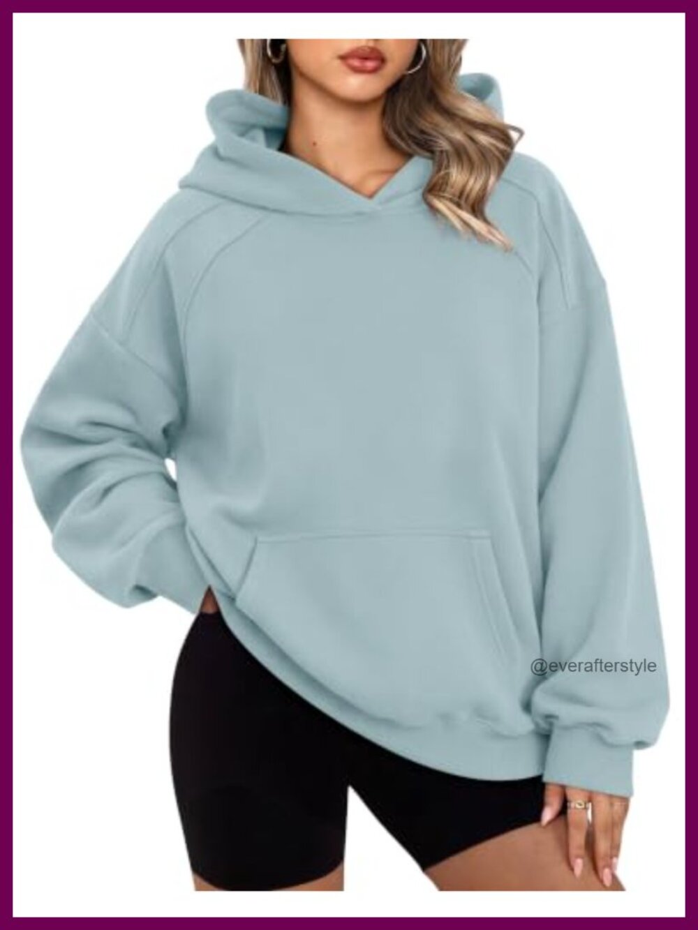 Oversized Pullover Hoodie 65% Polyester 35% Cotton Fleece Kangaroo Pocket